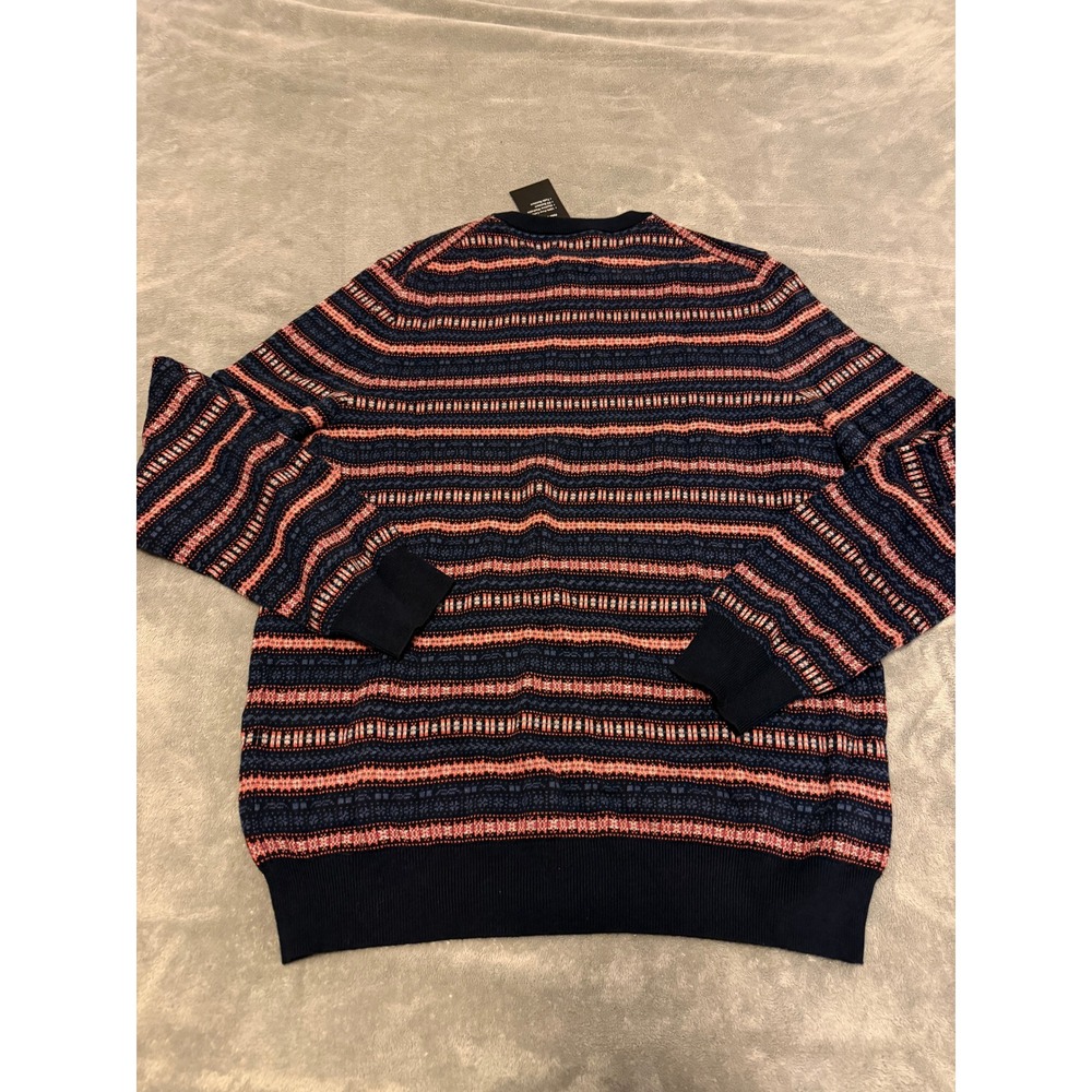 Jos A Bank Traveler Pima Cotton Mens XL‎ Crew Neck Striped Sweater - Picture 4 of 7